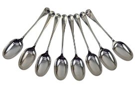 SET OF EIGHT 19TH CENTURY VICTORIAN HALLMARKED SILVER DESSERT SPOONS
