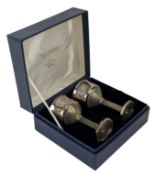 PAIR OF ELIZABETH II PARCEL GILT CASED WELLS CATHEDRAL GOBLETS