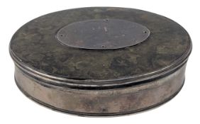 2OTH CENTURY SILVER FAUX AGATE TRINKET BOX / SNUFF BOX