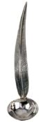 AMANDA BIRKETT - HALLMARKED 925 SILVER FEATHER SHAPED HANDLE SAUCE SPOON