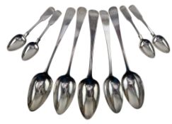 COLLECTION OF 19TH CENTURY GEORGE III HALLMARKED SILVER TABLE SPOONS
