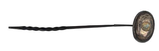 GEORGE III WHITE METAL TODDY LADLE SPOON WITH WHALE BRINE HANDLE