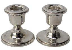 PAIR OF 20TH CENTURY ELIZABETH II HALLMARKED SILVER STUB CANDLESTICK HOLDERS