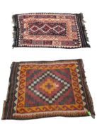 TWO VINTAGE 20TH CENTURY TURKISH KILIM FLOOR RUGS