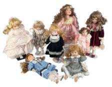 DOLLS - COLLECTION OF x8 PORCELAIN BISQUE DOLLS