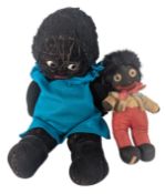 DOLLS - X2 VINTAGE GOLLYWOG SOFT TOY FABRIC DOLLS