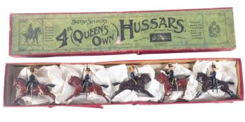 BRITAINS - BOXED 4th HUSSARS SET 8 LEAD TOY MOUNTED SOLDIERS