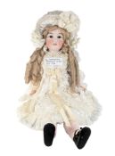 DOLLS - ANTIQUE GERMAN MAX HANDWERK BISQUE HEADED DOLL