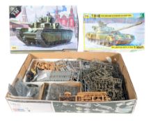 MODEL KITS - x3 1/35 SCALE PART-BUILT MILITARY VEHICLE MODEL KITS