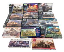 MODEL KITS - x14 REVELL & OTHER MILITARY TANK MODEL KITS