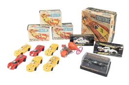 SCALEXTRIC - COLLECTION OF HORNBY & YOU STEER SLOT CARS & CONTROLLERS
