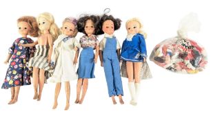 SINDY - COLLECTION OF x6 VINTAGE SINDY DOLLS