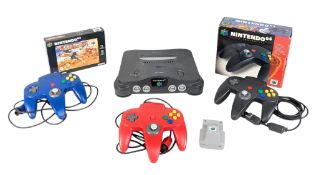 RETRO GAMING - NINTENDO 64 CONSOLE WITH STAR WARS GAME & CONTROLLERS