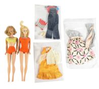 BARBIE - x2 VINTAGE 1960-1970s MATTEL MIDGE & FUNTIME DOLLS & OUTFITS
