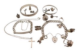 COLLECTION OF SILVER & WHITE METAL JEWELLERY