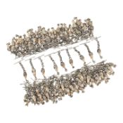 COLLECTION OF WHITE METAL & SHELL HEADDRESS PENDANTS