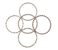 COLLECTION OF 925 SILVER & WHITE METAL BANGLES