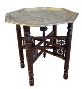 EARLY 20TH CENTURY ANGO-INDIAN BRASS TRAY TABLE