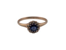EARLY 20TH CENTURY GOLD DIAMOND & PASTE HALO RING