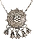 1960S NORDIC FINNISH SILVER PENDANT NECKLACE