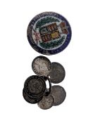 19TH CENTURY 1845 SILVER COIN BROOCH & OTHER MOUNTED COINS