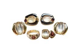 COLLECTION OF SILVER KAI YIN LO EARRINGS PENDANT & RING