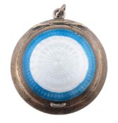SILVER LEVI & SALAMAN GUILLOCHE ENAMEL COMPACT PENDANT