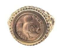 A DISNEY MICKEY MOUSE COIN RING