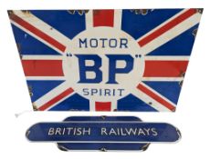 ENAMEL SIGNS - 'BRITISH RAILWAYS' AND 'BP MOTOR SPIRIT'
