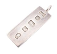HALLMARKED SILVER INGOT PENDANT