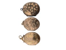 THREE LATE 19TH & EARLY 20TH CENTURY LOCKET PENDANTS