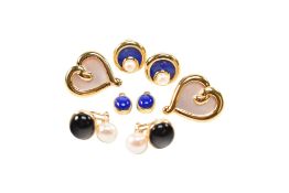 THREE PAIRS OF DESIGNER EARRINGS INCLUDING KAI YIN LO