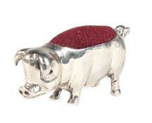 925 STERLING SILVER PIN CUSHION IN THE FORM OF A PIG