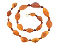 CONTINENTAL AMBER & BEAD NECKLACE