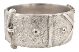 HALLMARKED SILVER BUCKLE BANGLE