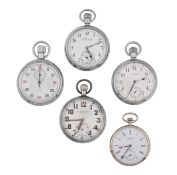 COLLECTION OF POCKET WATCHS & A STOP WATCH