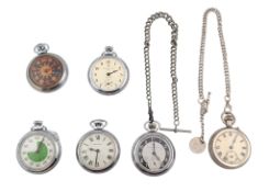 COLLECTION OF POCKET WATCHES INC GAMBLING ROTO FRUIT WATCH