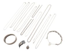 COLLECTION OF SILVER & WHITE METAL JEWELLERY