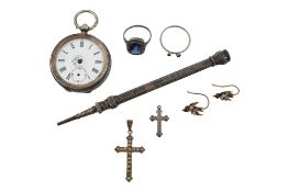 SELLECTION OF ANTIQUE JEWELLERY WATCH & PROPELING PENCIL