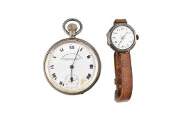 HALLMARKED SILVER CASED SWISS MADE OPEN FACE POCKET WATCH