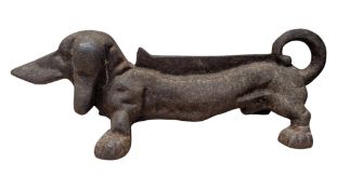 20TH CENTURY CAST IRON DOG / DASCHUND BOOT SCRAPER