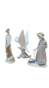 LLADRO - THREE VINTAGE SPANISH PORCELAIN FIGURES
