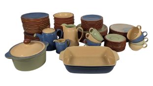 DENBY - LARGE VINTAGE LATE 20TH CENTURY CERAMIC JUICE PATTERNED DINNER SERVICE