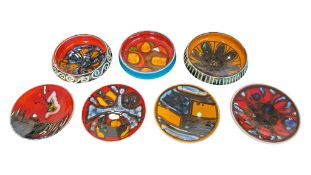 POOLE POTTERY - COLLECTION OF LATE 20TH CENTURY DELPHIS SMALL BOWLS & DISHES