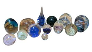 COLLECTION OF CONTEMPORARY STUDIO GLASS PAPERWEIGHTS