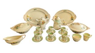 20TH CENTURY CLARICE CLIFF MANNER COFFEE / TEA SERVICE