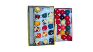TWO SETS OF VINTAGE SNOOKER / POOL BALLS