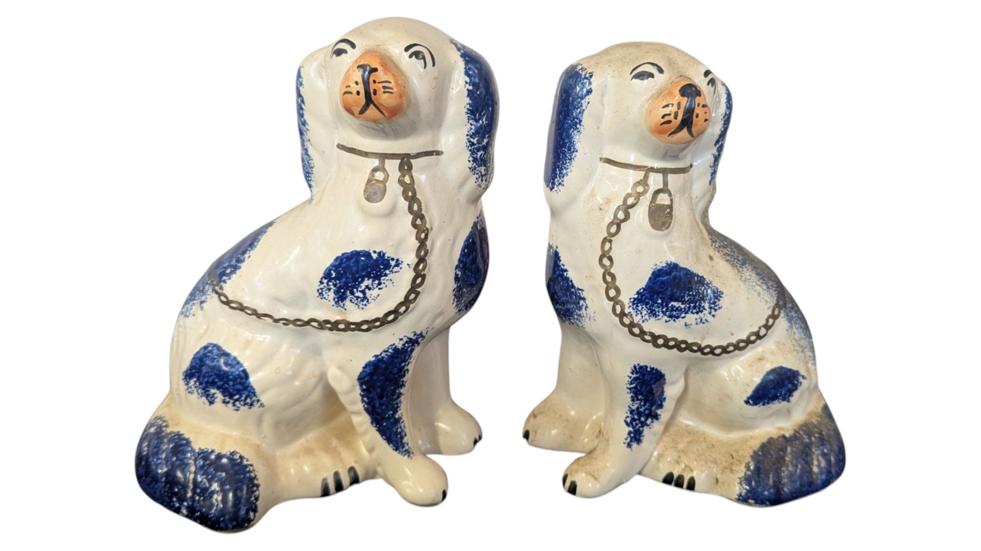 COLLECTION OF SIX 20TH CENTURY VINTAGE CERAMIC STAFFORDSHIRE DOGS - Image 3 of 6