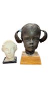 TWO 20TH CENTURY FEMALE BUST SCULPTURES