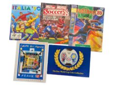 FOOTBALL - THREE VINTAGE STICKER ALBUMS, ESSO 1990 COIN SET & FRANCE 98 BROCHURE